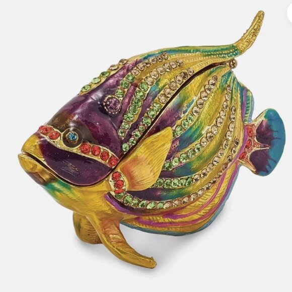 JERE BEJEWELED KALEIDOSCOPE FISH TRINKET BOX NWOT COMES IN ORIGINAL BOX